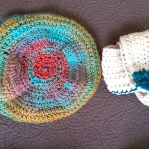 Handmade Crochet Multicolored Beret